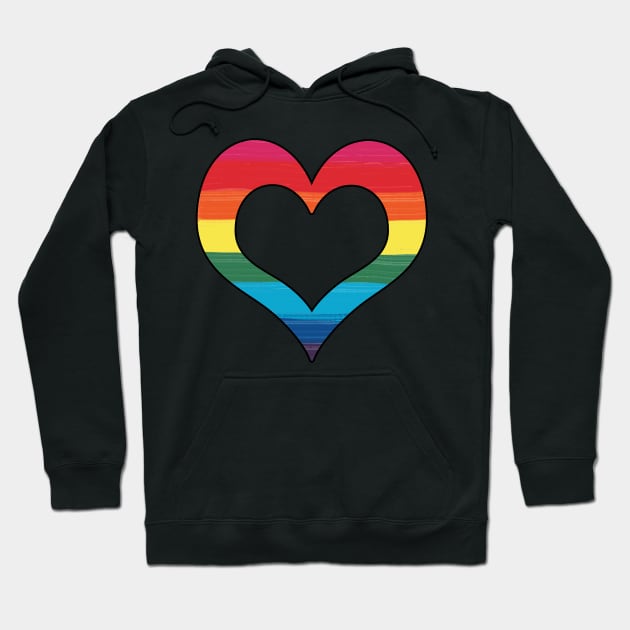 Heart Pride Flag Painted Design Hoodie by PurposelyDesigned